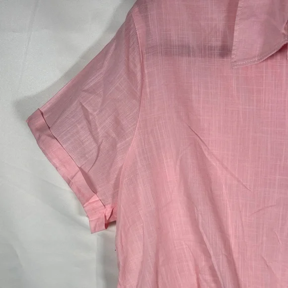 New NWT Women's Billabong Hawaiian Daze Top Rolled Pink Blush Sheer Size L - Picture 5 of 9